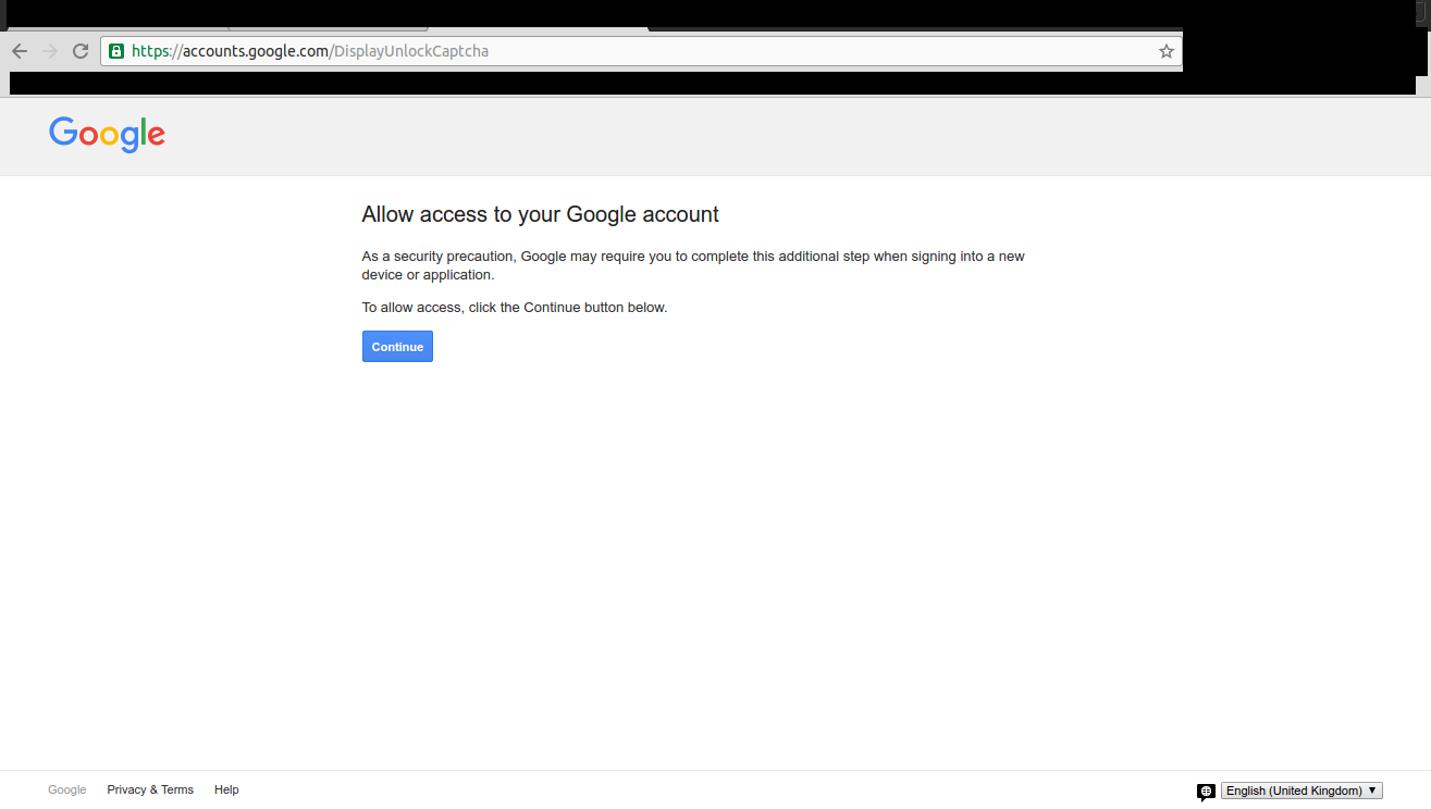 Google accounts allow access